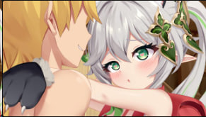  原神纳西妲1女战2男 双穴齐插内射高潮连连！ 3D